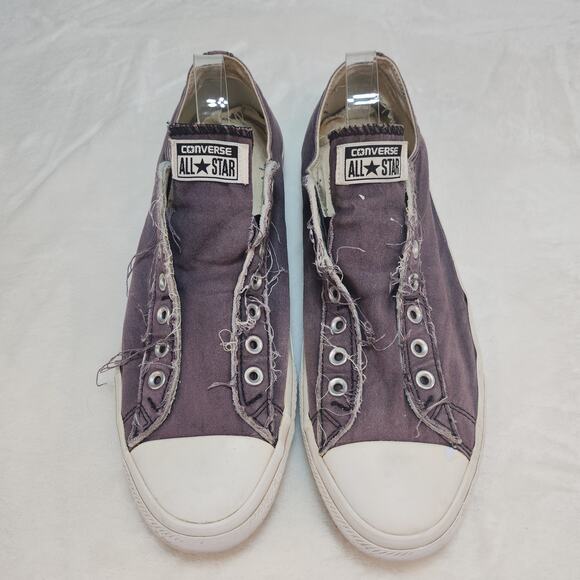 Converse Shoes Mens 13 Purple Laceless Faded Grunge Punk Destroyed Slip Ons Worn - Picture 4 of 15